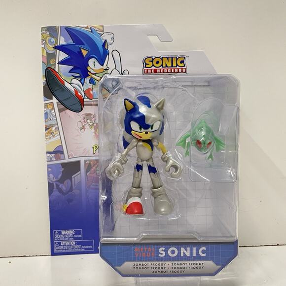 Jakks Pacific 4” Metal Virus Sonic Figure W/ Zombot Froggy Comic Collection NEW - Picture 1 of 2